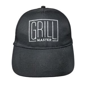 Grill Master Strapback Hat Black One Size Embroidered Adjustable Gertex